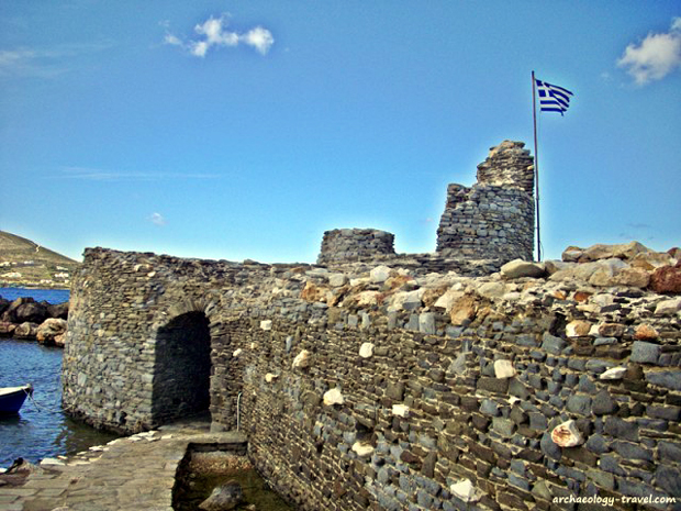 A thirteeth century Venetian Fort in the Naoussa harbour, Paros.